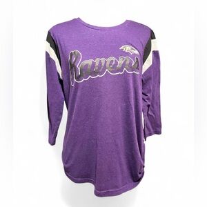 Touch Stadium Purple Baltimore Ravens 3/4 Sleeved Shirt